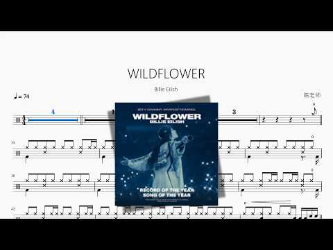 WILDFLOWER【Billie Eilish】 动态鼓谱视频