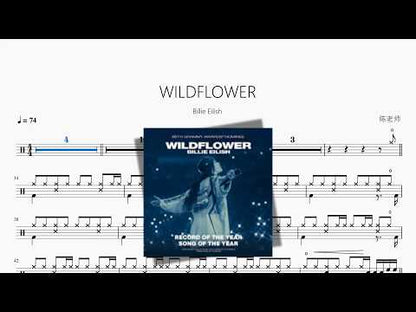 WILDFLOWER【Billie Eilish】 动态鼓谱视频