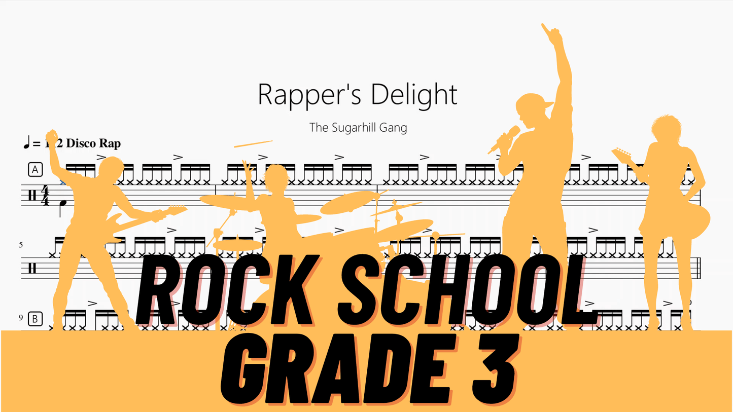 Rapper's Delight【Rock school Lv3】 - 鼓譜 Drumtabs ドラム楽譜