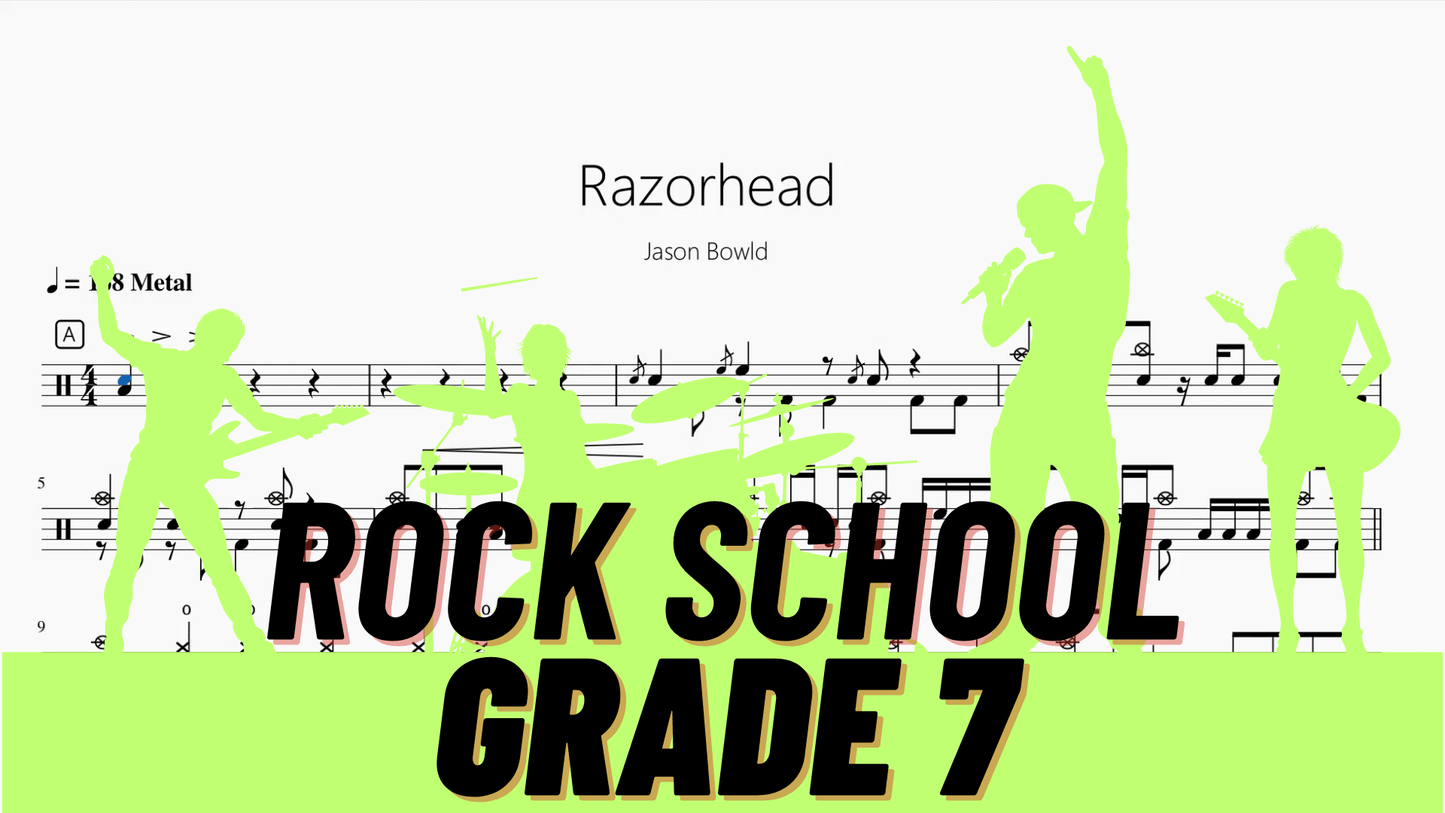Razorhead【Rock school Lv7】 - 鼓譜 Drumtabs ドラム楽譜