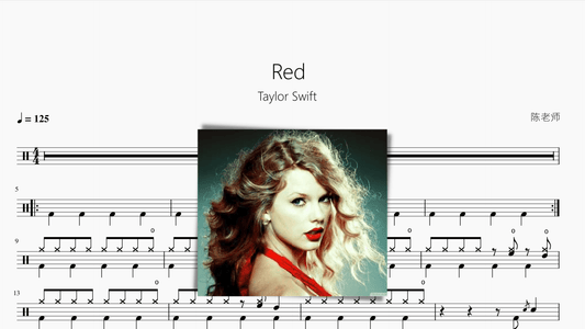 Red【Taylor Swift】 - 鼓譜 Drumtabs ドラム楽譜