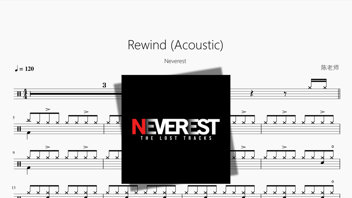 Rewind (Acoustic)【Neverest】 drum sheet music cover