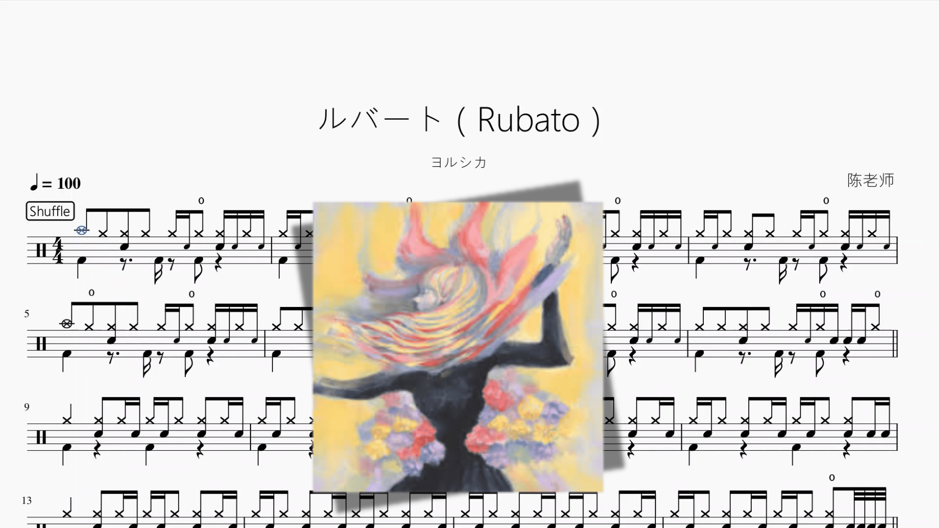 ルバート（Rubato）【ヨルシカ】 - 鼓譜 Drumtabs ドラム楽譜