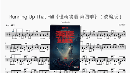 Running Up That Hill《怪奇物语 第四季》（改编版）【Kate Bush】 - 鼓譜 Drumtabs ドラム楽譜