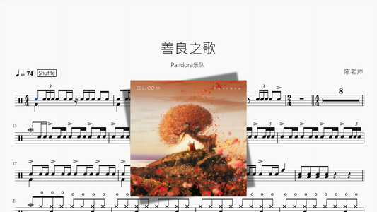 善良之歌【Pandora乐队】 drum sheet music PDF cover