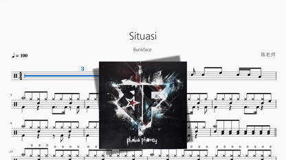 Situasi【Bunkface】 — partitura de batería Drumtabs