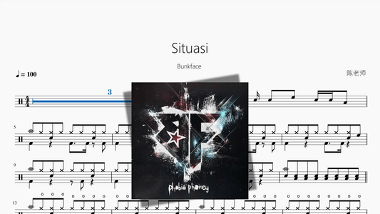 Situasi【Bunkface】 - 鼓譜 Drumtabs ドラム楽譜