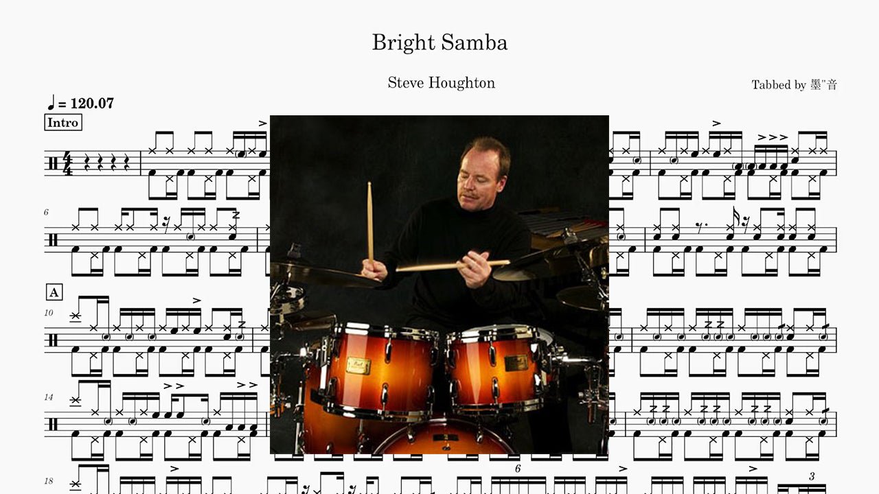Steve Houghton - Bright Samba - 鼓譜 Drumtabs ドラム楽譜