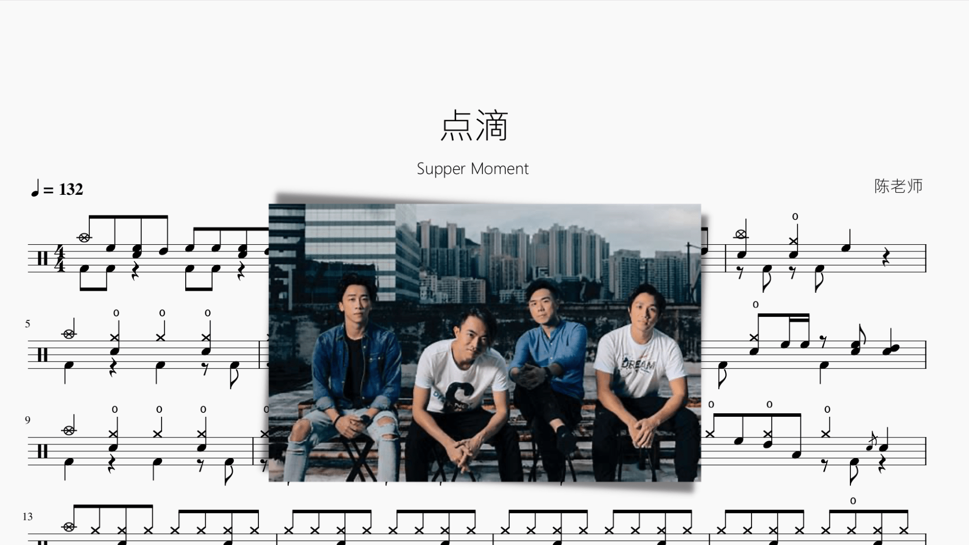 点滴【Supper Moment】 - 鼓譜 Drumtabs ドラム楽譜