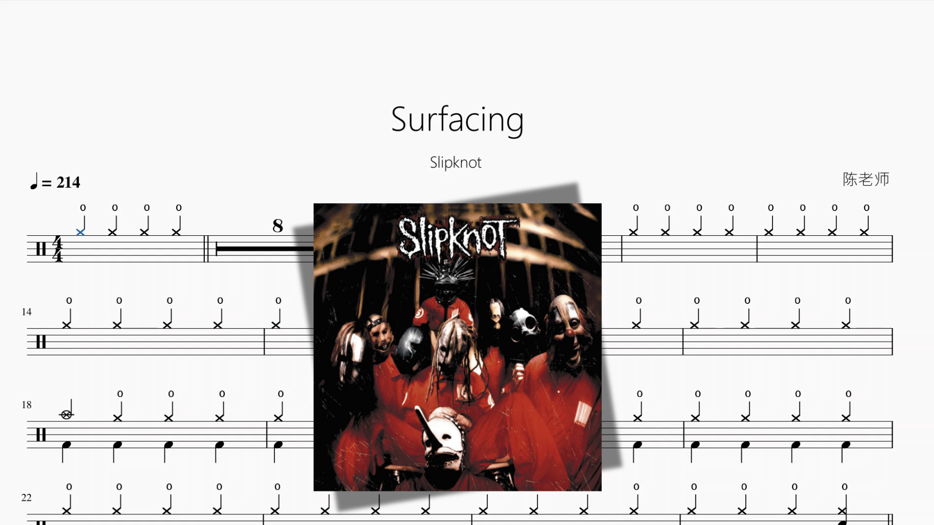 Surfacing【Slipknot】 - 鼓譜 Drumtabs ドラム楽譜