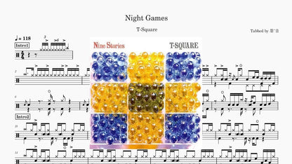T-SQUARE - Night Games - 鼓譜 Drumtabs ドラム楽譜