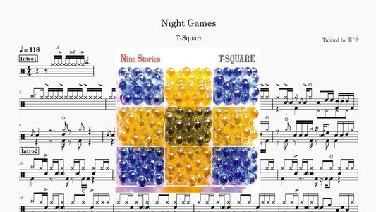 T-SQUARE - Night Games - 鼓譜 Drumtabs ドラム楽譜