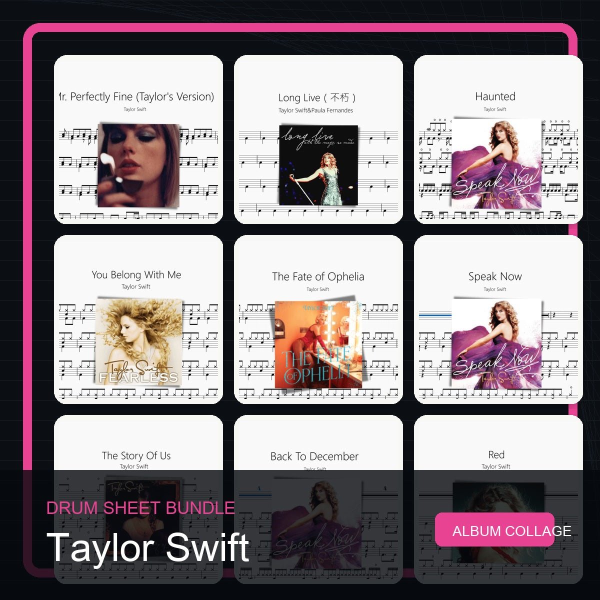 Taylor Swift 鼓譜打包合集 - 鼓譜 Drumtabs ドラム楽譜