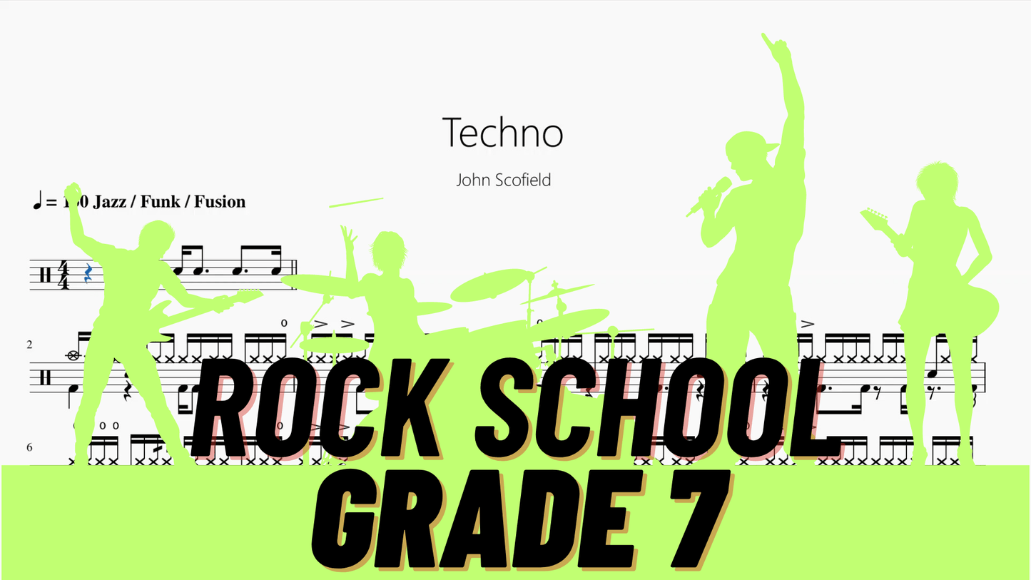 Techno【Rock school Lv7】 - 鼓譜 Drumtabs ドラム楽譜