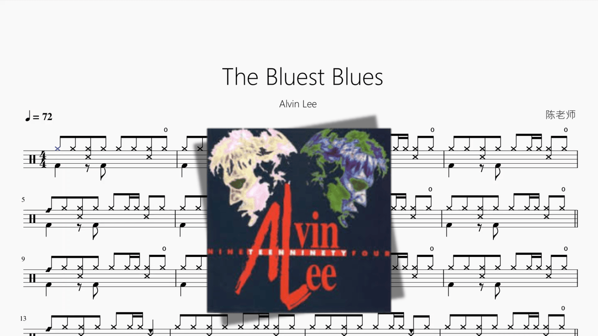 The Bluest Blues【Alvin Lee 】 — partitura de batería Drumtabs