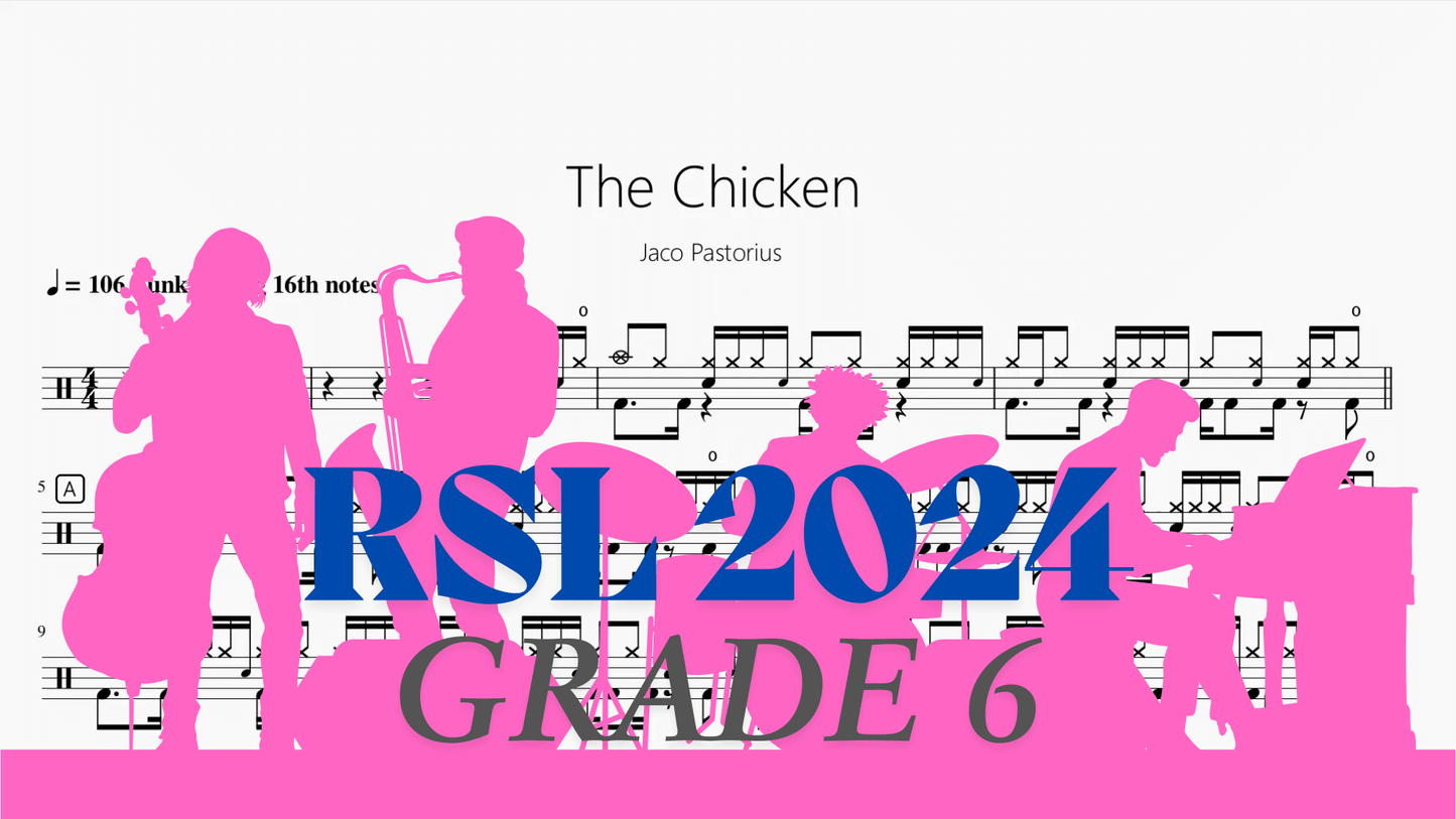 The Chicken【Rock school Lv6】 - 鼓譜 Drumtabs ドラム楽譜