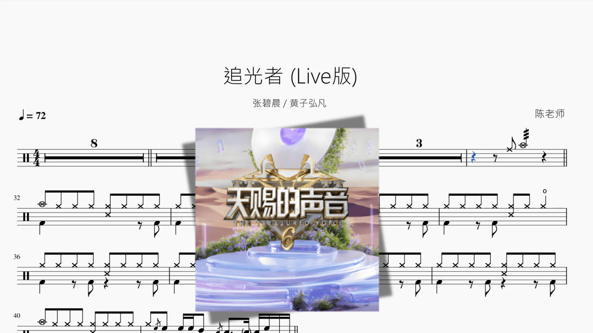 The Promise at Sunset「夕时之约」OST【sᴘᴇᴄɪ ᴀʟʟʏ】 — partitura de batería Drumtabs