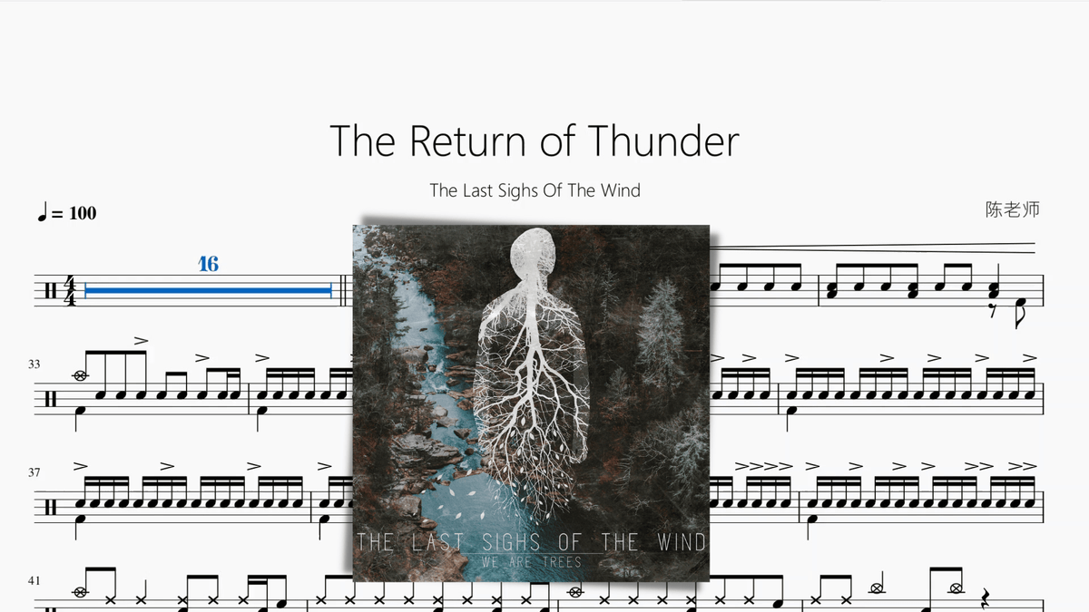 The Return of Thunder【The Last Sighs Of The Wind】 — partitura de batería Drumtabs