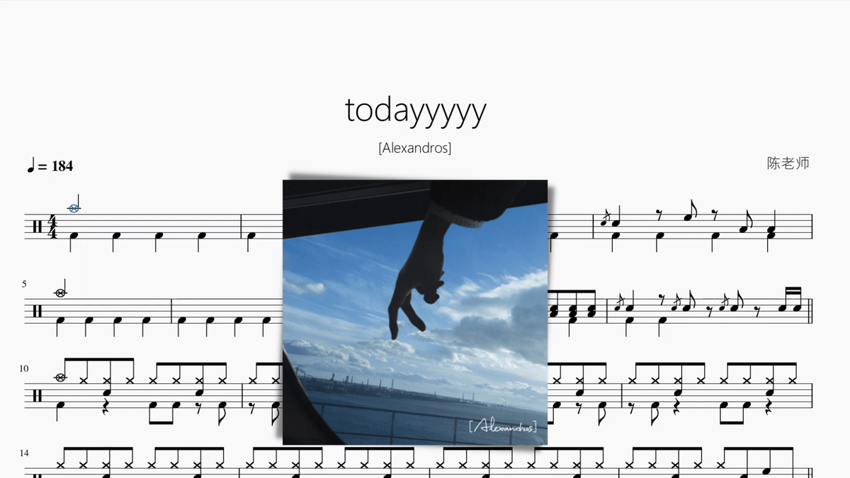 todayyyyy【Alexandros】 — partitura de batería Drumtabs