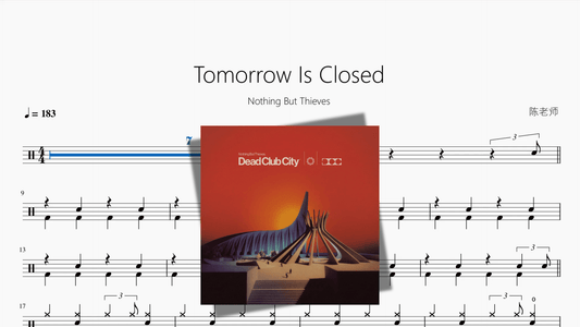 Tomorrow Is Closed【Nothing But Thieves】 — partitura de batería Drumtabs