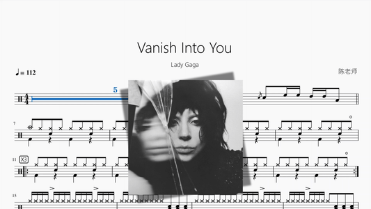 Vanish Into You【Lady Gaga】 — partitura de batería Drumtabs