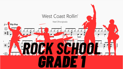 West Coast Rollin'【Rock school Lv1】 - 鼓譜 Drumtabs ドラム楽譜