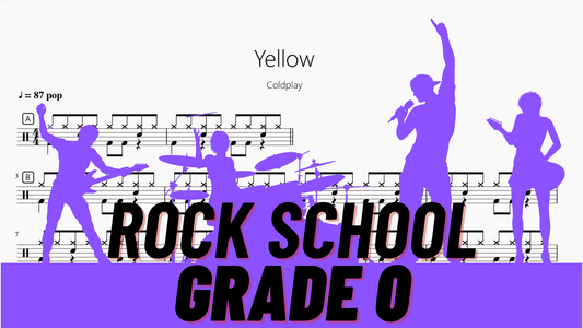 Yellow【Rock school Lv0】 - 鼓譜 Drumtabs ドラム楽譜